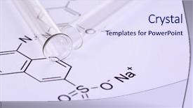  Presentation with test tubes - PPT theme having organic synthesis - test tubes and reaction formula background and a sky blue colored foreground