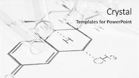  Presentation with test tubes - Cool new presentation design with organic synthesis - test tubes and reaction formula backdrop and a white colored foreground