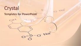  Presentation with test tubes - Beautiful slide deck featuring organic synthesis - test tubes and reaction formula backdrop and a lemonade colored foreground