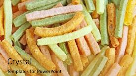  Presentation with spinach - Presentation theme with organic-tomatoes-spinach-potatoes-baked background and a gold colored foreground