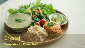  Presentation with lunch - Theme enhanced with organic-vegetable-food-lunch-plate background and a tawny brown colored foreground