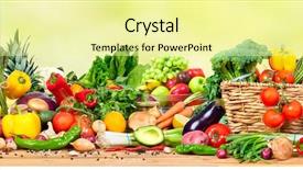  Presentation with organic - Beautiful slide deck featuring organic vegetables and fruits backdrop and a blonde colored foreground