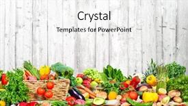  Presentation with organic - Slide deck having organic vegetables and fruits background and a white colored foreground