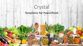  Presentation with organic - PPT theme featuring kosher - organic vegetables and fruits background and a white colored foreground