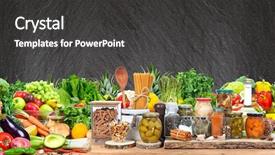  Presentation with vegetable pickles - Colorful slide set enhanced with organic vegetables and fruits backdrop and a dark gray colored foreground