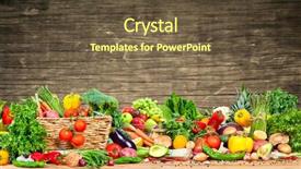  Presentation with organic - PPT theme featuring organic vegetables and fruits background and a tawny brown colored foreground
