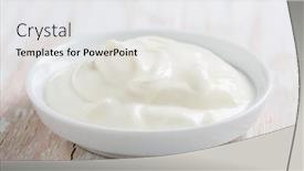 Presentation with yogurt - Presentation theme having organic-white-greek-yogurt background and a white colored foreground