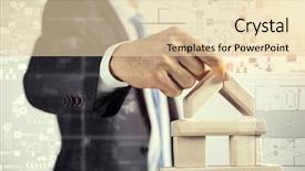  Presentation with building - Beautiful theme featuring organisation structure - he is building his business backdrop and a lemonade colored foreground