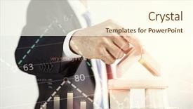  Presentation with business building blocks - Cool new presentation theme with organisation structure - he is building his business backdrop and a cream colored foreground