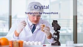  Presentation with protein scoop sports nutrition food - Theme having organisme genetiquement modifie - nutrition expert testing food products background and a sky blue colored foreground