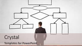  Presentation with organizational chart - Cool new PPT theme with organitional - salesman in doubt looking backdrop and a mint green colored foreground