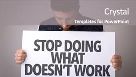  Presentation with stop - Theme featuring behavior organization - stop doing what doesn't work background and a gray colored foreground