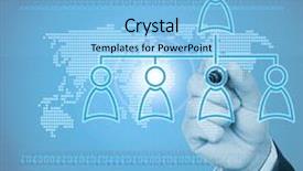  Presentation with network social media sns internet - PPT theme consisting of organization chart - businessman drawing social network background and a light blue colored foreground
