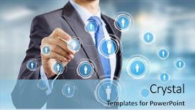  Presentation with chain - Audience pleasing presentation consisting of organization chart - close up of businessman drawing backdrop and a light blue colored foreground