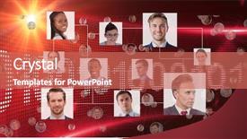  Presentation with organization - Amazing slides having organization chart with red background backdrop and a coral colored foreground