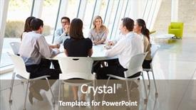  Presentation with board meeting - Slide deck with organization groups - business people having board meeting background and a violet colored foreground