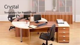  Presentation with office management - Cool new presentation theme with organization management - modern business office with two backdrop and a soft green colored foreground