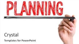  Presentation with planning - Audience pleasing theme consisting of organization theory - hand with marker writing backdrop and a white colored foreground