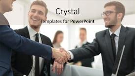  Presentation with partnership - Presentation theme having organization trust - concept of reliability of partnership background and a coral colored foreground