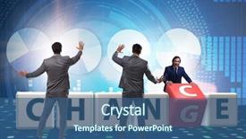  Presentation with change tech - Amazing presentation theme having organizational development - businessman taking chance for change backdrop and a ocean colored foreground