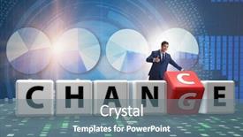  Presentation with change - Presentation design having organizational development - businessman taking chance for change background and a ocean colored foreground