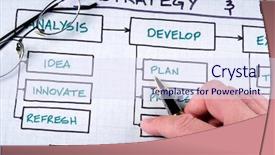  Presentation with organizational chart - Slides enhanced with organizational planning charts business graphs background and a sky blue colored foreground