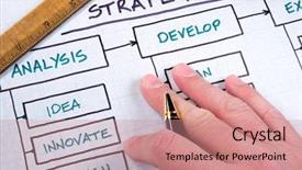  Presentation with organizational chart - Presentation design with organizational planning charts business graphs background and a coral colored foreground