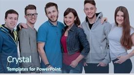  Presentation with friendship - Slide deck with athletics organizations - concept of friendship background and a ocean colored foreground