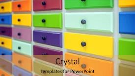  Presentation with water color hands - Audience pleasing slide deck consisting of organize - color lockers with handles closeup backdrop and a yellow colored foreground