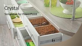  Presentation with different vegan milk almond milk - Slide set featuring organize - drawers with different kitchenware background and a mint green colored foreground