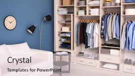  Presentation with room interior design - Presentation theme with organize - dressing room interior with big background and a lemonade colored foreground