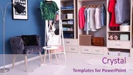  Presentation with interior - Colorful presentation theme enhanced with organize - dressing room interior with big backdrop and a lemonade colored foreground