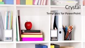  Presentation with office - Colorful PPT layouts enhanced with organize - file folders standing backdrop and a lemonade colored foreground