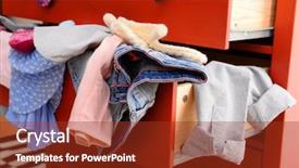  Presentation with pile - Cool new presentation theme with organize - pile of clothes in open backdrop and a tawny brown colored foreground