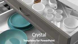  Presentation with tableware - Colorful slides enhanced with organize - set of ceramic tableware backdrop and a gray colored foreground