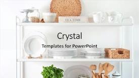  Presentation with storage - Beautiful presentation theme featuring organize - storage stand with kitchenware indoors backdrop and a light gray colored foreground