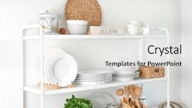  Presentation with petrol fuel storage - Audience pleasing presentation consisting of organize - storage stand with kitchenware indoors backdrop and a light gray colored foreground