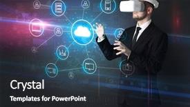  Presentation with social media - Amazing PPT theme having organize lifesize projected social media backdrop and a  colored foreground