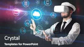  Presentation with knowledge sharing innovation social media - Audience pleasing theme consisting of organize lifesize projected social media backdrop and a  colored foreground