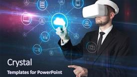  Presentation with quit social media - Colorful theme enhanced with organize lifesize projected social media backdrop and a  colored foreground