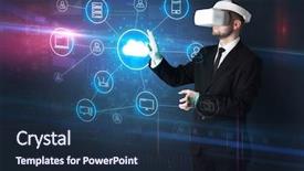  Presentation with social media - PPT theme enhanced with organize lifesize projected social media background and a  colored foreground