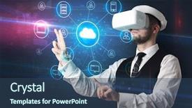  Presentation with social media job search - Beautiful presentation theme featuring organize lifesize projected social media backdrop and a  colored foreground