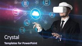  Presentation with knowledge sharing innovation social media - Audience pleasing presentation theme consisting of organize lifesize projected social media backdrop and a  colored foreground