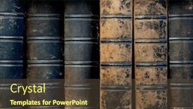  Presentation with books - Presentation theme having organized-collection-of-old-books and a tawny brown colored foreground