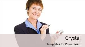  Presentation with personal - Beautiful PPT theme featuring organizer and her hands free backdrop and a  colored foreground