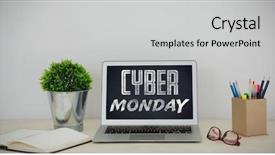  Presentation with laptop - Beautiful theme featuring organizer on table against title backdrop and a light gray colored foreground