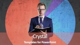  Presentation with business - Slide deck consisting of organizer standing on a diagram background and a coral colored foreground