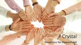  Presentation with business partner people joining hand - Amazing presentation having organizing seminar - teamwork concept business people hands backdrop and a coral colored foreground