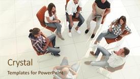  Presentation with new business ideas - Slides enhanced with organizing speech - top view of business team background and a lemonade colored foreground