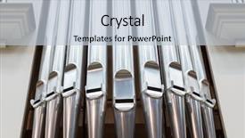  Presentation with steel pipe - Cool new slides with organs - close-up of modern steel organ backdrop and a lemonade colored foreground